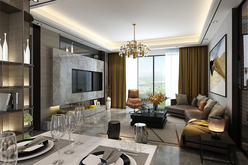 中山市國(guó)創(chuàng)星匯花園輕奢風(fēng)格四居室裝修案例