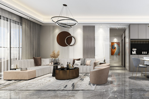 中山市麗豪花園輕奢風格三居室裝修案例