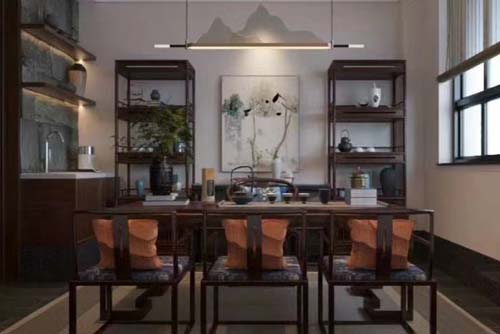 珠海市粵海拾桂府新中式風格別墅裝修案例