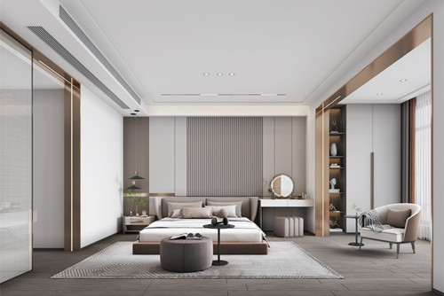 海口市江畔人家輕奢風格三居室裝修案例