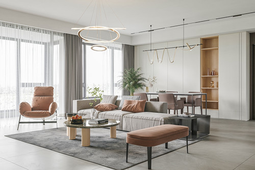 廣州市越秀濱海新城現代簡約風格三居室裝修案例