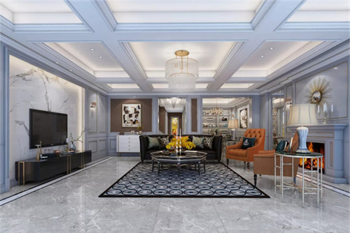 合肥市濱江明月府美式風(fēng)格別墅裝修案例