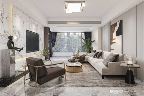 汕頭市綠地總部中心現(xiàn)代簡約風格四居室裝修案例