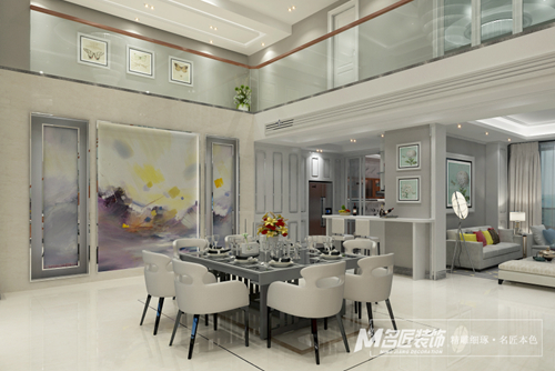 珠海市粵海拾桂府現代簡約風格復式裝修案例